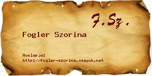 Fogler Szorina névjegykártya